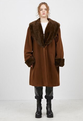 VINTAGE BROWN HENNES WINTER COAT