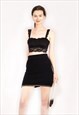 COCO STYLISH TWEED EFFECT SKIRT IN BLACK