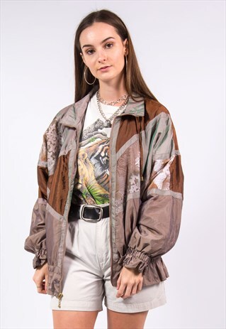 VINTAGE 90'S SHELL BOMBER TRACKSUIT JACKET