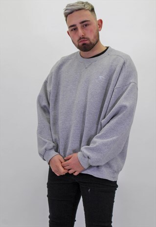 VINTAGE STARTER SMALL LOGO SWEATER JUMPER IN GREY XL