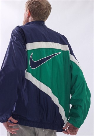 VINTAGE MENS NIKE BIG LOGO SUIT WINDBREAKER JACKET