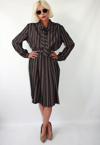 VINTAGE 80'S CLASSIC DRESS TIED AT THE WAIST