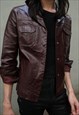 VINTAGE DARK RED LEATHER JACKET