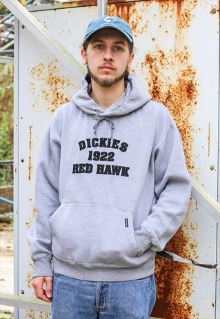 DICKIES GREY EMBROIDERED HOODED SWEATER