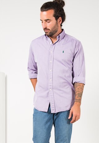 VINTAGE 80'S POLO RALPH LAUREN COTTON SHIRT / S4248