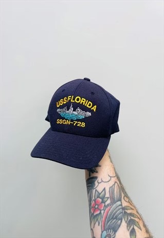 Vintage USS Florida Submarine Embroidered Hat Cap