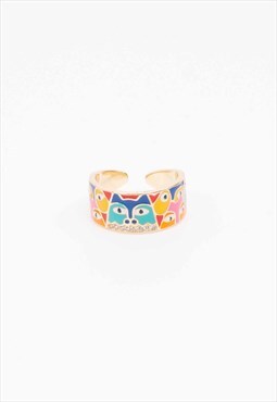New Abstract Pattern Adjustable Band Ring