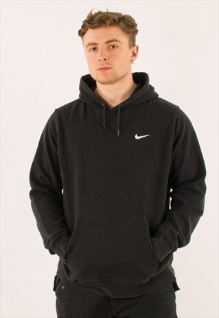 VINTAGE BLACK NIKE SWOOSH HOODIE PULLOVER XXL