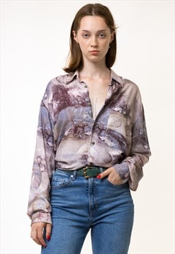 80s Vintage Unosex Abstract Pattern Shirt 19223