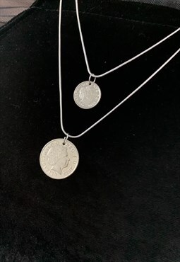 Sterling Silver English 10p Coin Pendant Gift Necklace