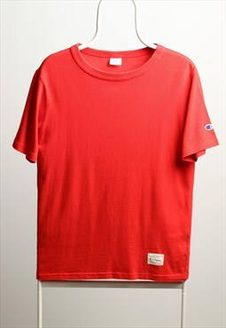 Vintage Champion Logo Crewneck T-shirt Red
