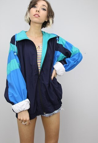VINTAGE 80S 90S OVERSIZED FESTIVAL SHELL JACKET