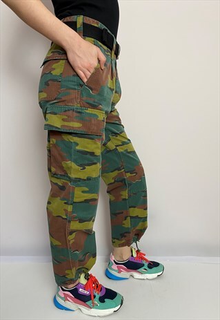 VINTAGE 90S COLOURFUL CAMOUFLAGE CARGO PANTS