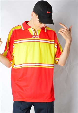JAKO VINTAGE 90S YELLOW RED SPORTS SHIRT