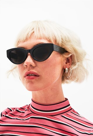 GEORGIE- BLACK 90'S SILHOUETTE SUNGLASSES
