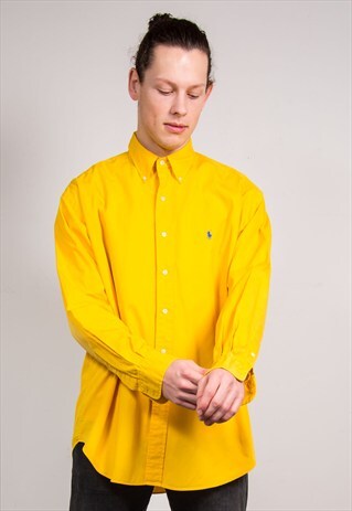 90'S VINTAGE BRIGHT YELLOW RALPH LAUREN SHIRT