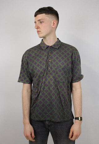 VINTAGE 70'S DIAMOND PATTERNED SHIRT
