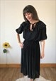 Vintage 80s Black RADLEY Midi Dress