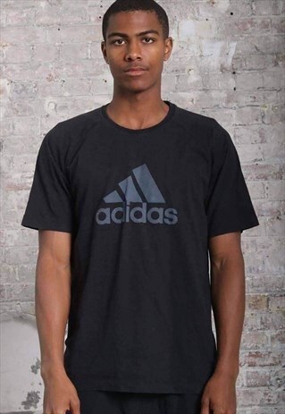 VINTAGE ADIDAS BIG LOGO T-SHIRT BLACK