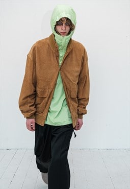 90's Vintage western style suede jacket in peanut brown