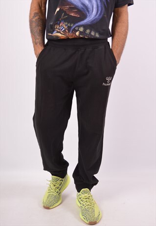 VINTAGE HUMMEL TRACKSUIT TROUSERS BLACK