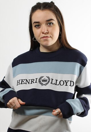 VINTAGE HENRI LLOYD SPELL OUT STRIPED SWEATER