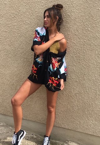 PATTERNED OVERSIZED RETRO VINTAGE UNISEX FESTIVAL SHIRT