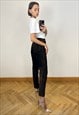 HIGH WAISTED SUEDE PANTS, WOMEN'S SUEDE LEATHER TROUSERS