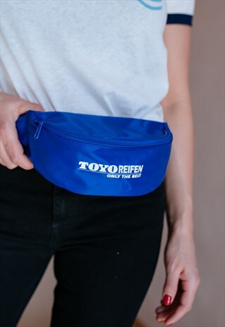 VINTAGE 90S BLUE BUM BAG