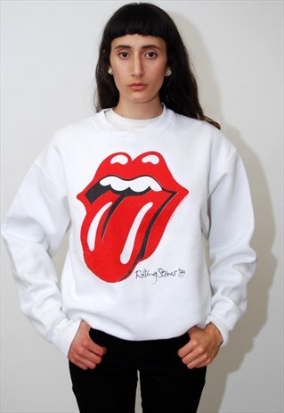 VINTAGE ROLLING STONES SWEATSHIRT (L) TOUR 80S 1980S JUMPER