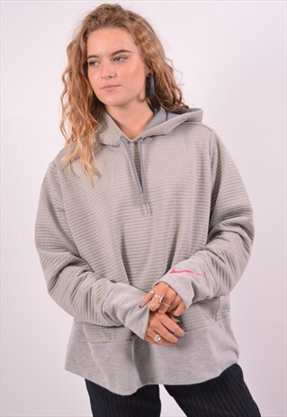 VINTAGE NIKE HOODIE JUMPER LOOSE FIT GREY