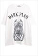 PITBULL T-SHIRT DARK PLAN TEE RETRO GRUNGE DOG TOP IN BLACK