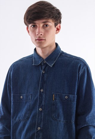 VINTAGE ARMANI JEANS 90S NAVY BLUE LONG SLEEVE