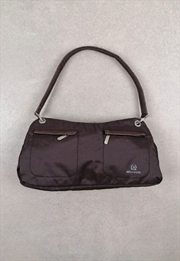 BELLUGIO Vintage 90's Y2K Small Nylon Bag Brown