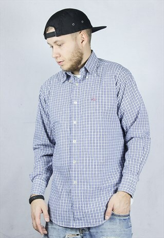 VINTAGE MENS YSL PLAID LONG SLEEVE SHIRT