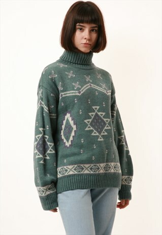 90S VINTAGE KAPPA WARM WOOL KNITWEAR JUMPER 1104