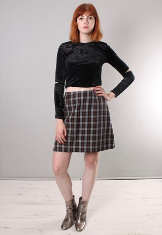 VINTAGE 90S TARTAN CHECK MINI SKIRT