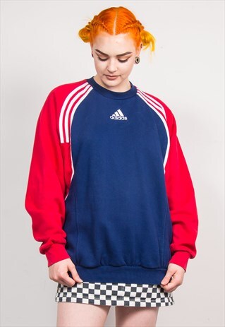 VINTAGE 90'S ADIDAS COLOURBLOCK SWEATSHIRT JUMPER