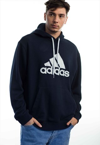 VINTAGE ADIDAS LOGO HOODIE SWEATSHIRT 90S L 22.8