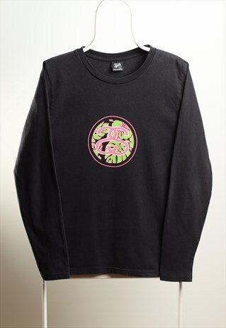 Vintage Stussy Crewneck Script Top Black 