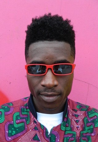 RED RETRO BOLD SLIM SUNGLASSES
