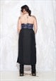 VINTAGE Y2K MAXI SKIRT IN BLACK GORPCORE