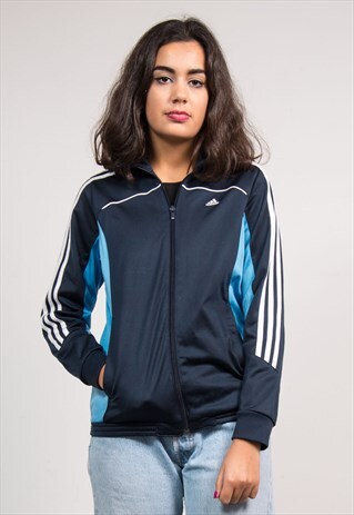 VINTAGE 90'S NAVY ADIDAS TRACKSUIT JACKET TOP