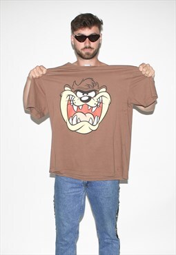 Vintage 90s Looney Tunes Taz t-shirt in brown