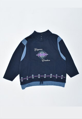 VINTAGE 90'S VINTAGE SWEATSHIRT JUMPER NAVY BLUE