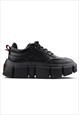 GOTH SNEAKERS EDGY RAVER TRAINERS GOING OUT SHOES IN BLACK