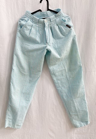 VINTAGE 80S CANDY STRIPED NAUTICAL MARINE TAPERED TROUSERS
