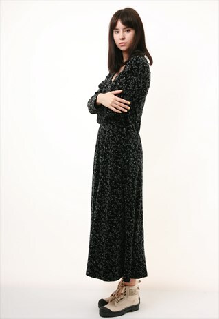 90S VINTAGE FLORAL MAXI LONG LENGTH DRESS 689