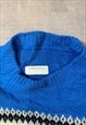 VINTAGE KNITTED JUMPER ABSTRACT PATTERNED KNIT SWEATER