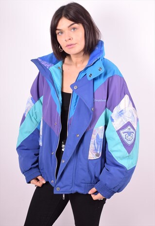 SERGIO TACCHINI WOMENS VINTAGE JACKET SMALL BLUE 90'S
